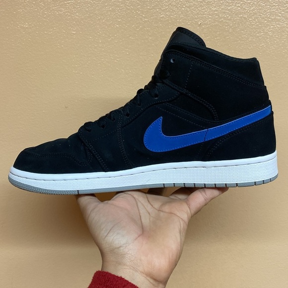 Air Jordan 1 Mid Multi Color Swoosh Black 554724-065 - Picture 7 of 16